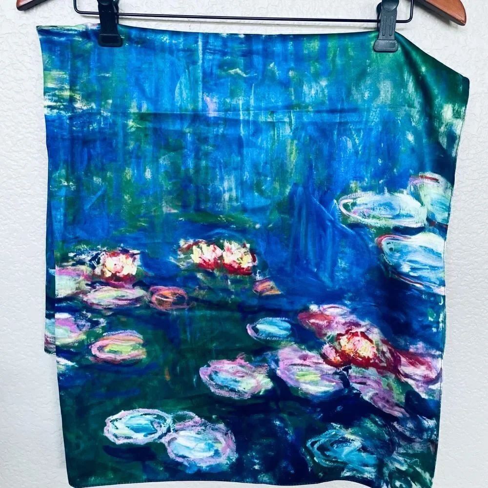 Monet Water Lillies Tapestry Scarf Wrap Shawl Accessory